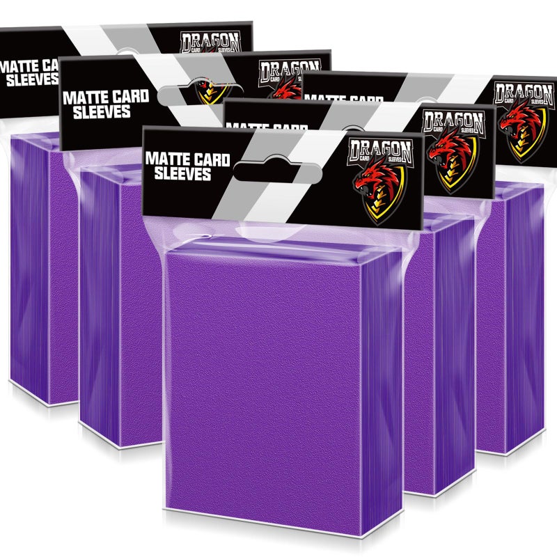 Kitoyz 500 Pcs Card Sleeves for Trading Card, Matte Card Sleeves Deck Card Protectors Compatible with Baseball Cards, Sports Cards, Game Cards (Purple) - Image 1